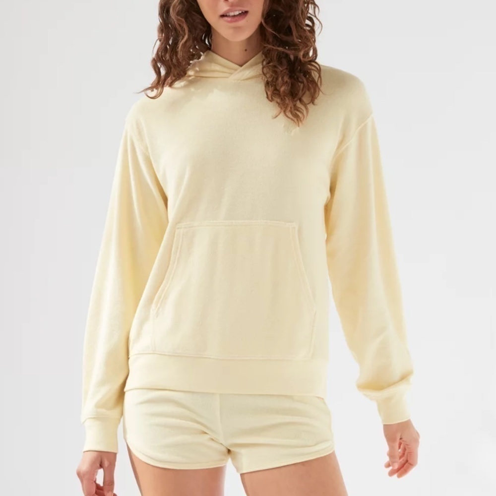 TNA The Perfect Hoodie Classic Pullover Hoodie - Butter Yellow - Size XS - Picture 3 of 15